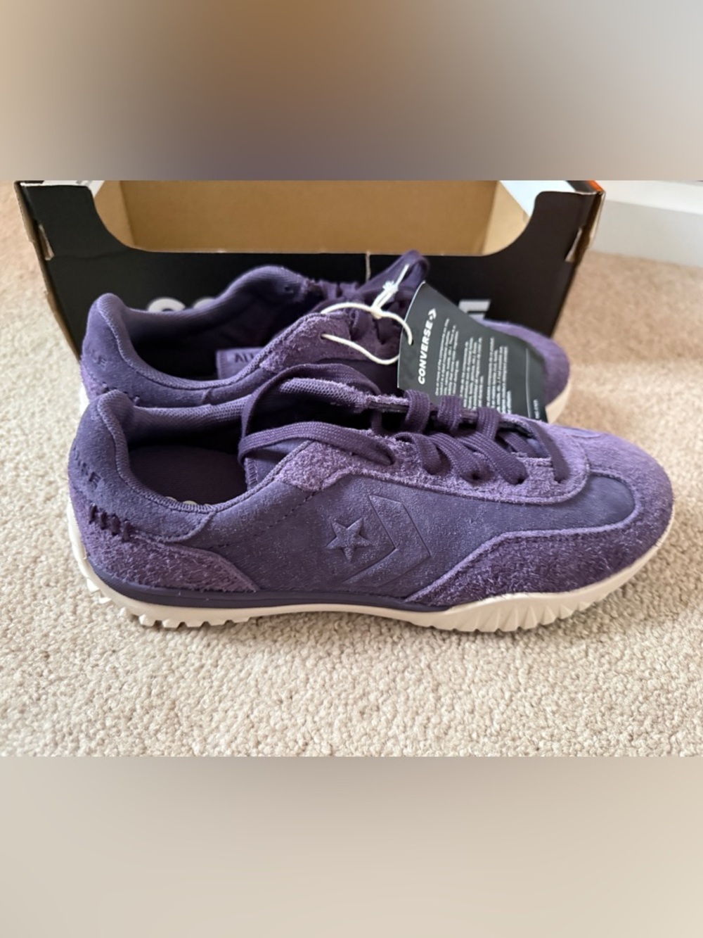 Converse Run Star Trainer Colorful Purple Suede Low-Top Sneakers
